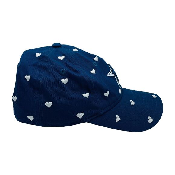 Girls Dallas Cowboys New Era Navy Hearts 9TWENTY Adjustable Hat - Picture 3 of 5